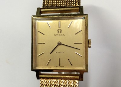Lot 549 - Omega De Ville gold plated wristwatch