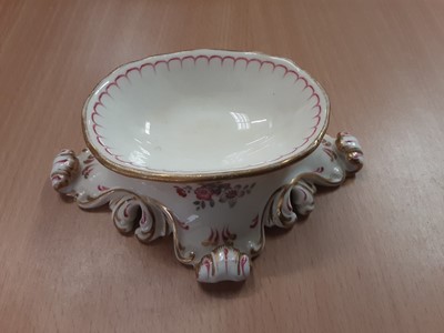 Lot 13 - Group of decorative ceramics to include 19th Century Coalport Imari pattern milk jug, three Continental Porcelain Trencher type salts, and other ceramics