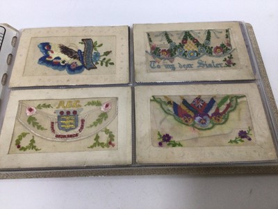 Lot 810 - Mixed ephemera including postcards, silks, topography, and others, photographs, framed prints, small watercolour paintings of Roses and other items.