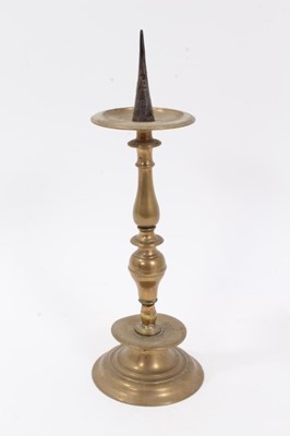 Lot 766 - Late 16th/early 17th century brass pricket candlestick