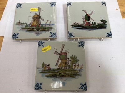 Lot 725 - Group of six Delft tiles