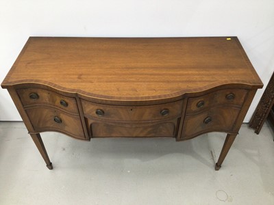 Lot 81 - George III style mahogany serpentine front sideboard