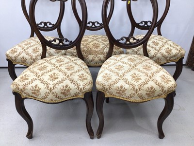 Lot 976 - Set of five Victorian balloon back chairs