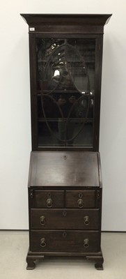 Lot 988 - Mahogany bureau bookcase, 18th century with alterations