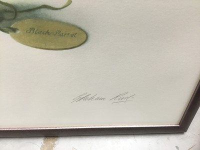 Lot 277 - Pair of Edwardian coloured cystoleum prints, together with a limited edition print by Graham Rust and another limited edition print