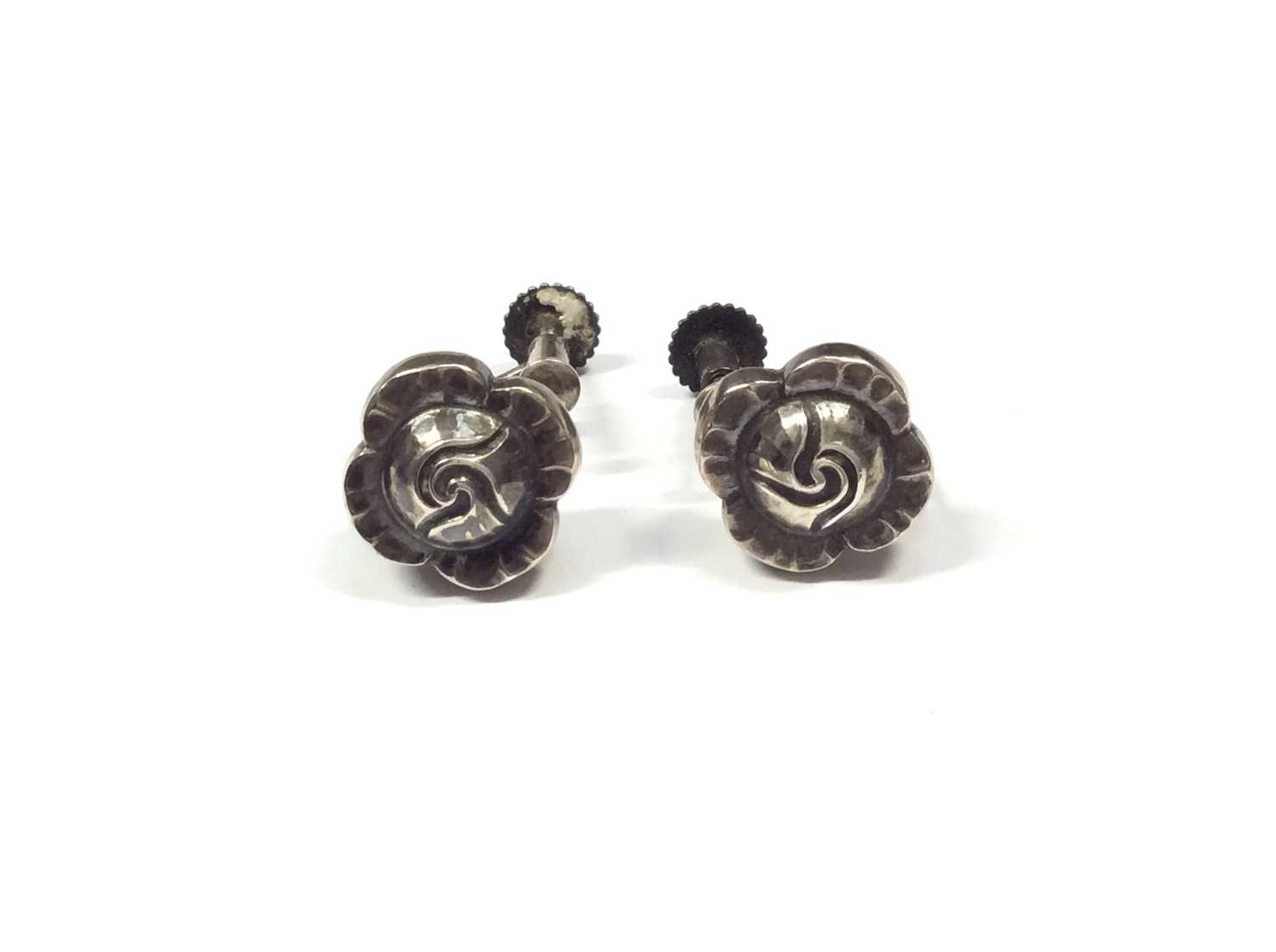 Sold at auction 18kt Gold Flower Earrings, Georg Jensen Auction Number 2462  Lot Number 43 | Skinner Auctioneers