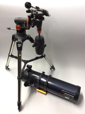 Lot 1107 - Celestron AstroMaster 130 telescope on tripod stand, with manual