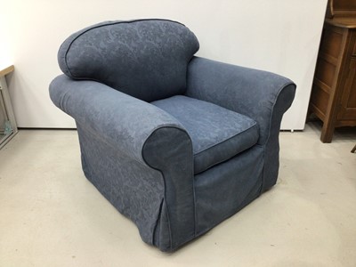 Lot 183 - Modern armchair with loose blue cover