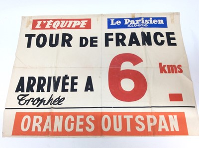 Lot 1221 - 1960's canvas Tour De France poster, 78.5 x 59.5cm