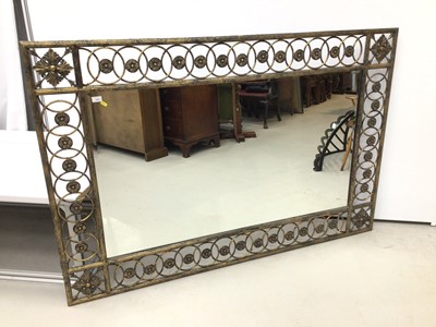 Lot 194 - Good quality bevelled wall mirror in metal frame, 180cm x 118cm