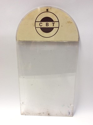 Lot 1229 - Vintage Perspex Bus time table holder marked 'CBT' 57 x 29.5cm overall