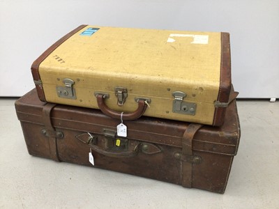 Lot 196 - Vintage leather suitcase and one other (2)