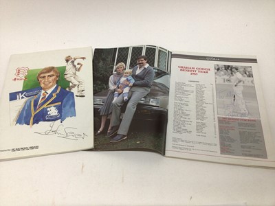 Lot 907 - Collection of Football and Cricket programmes, including Graham Gooch 1985 signed benefit programme, John Lever Testimonial Year 1989 signed programme