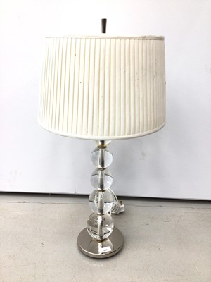 Lot 205 - Stylish modern twin bulb glass table lamp in the form of five graduated bubbles