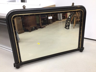 Lot 210 - Victorian overmantel mirror in ebonised frame, 87cm x 59cm