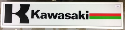 Lot 1227 - Kawasaki Motorcycles illuminated garage sign, 96 x 22cm overall