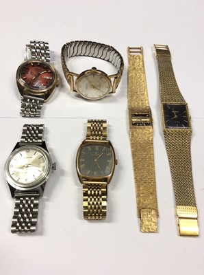 Lot 572 - Six various stainless steel and gold plated wristwatches