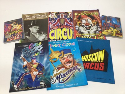 Lot 877 - One box of Circus programmes including Sir Robert Fossetts, DVDs, Flyers and other items.