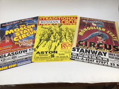 Lot 876 - Circus Posters (x75) including Circus Vegas, Russian Circus, Santus Circus and others.