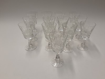 Lot 212 - Extensive Waterford Crystal Lismore pattern table service - 66 pieces plus a Waterford Crystal clock