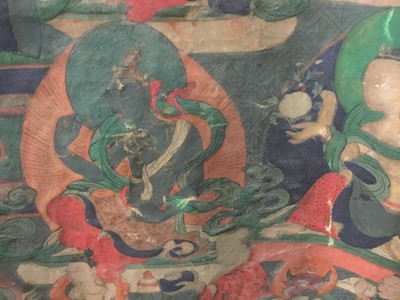 Lot 864 - Early Tibetan thangka together with a related framed letter