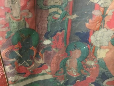 Lot 864 - Early Tibetan thangka together with a related framed letter