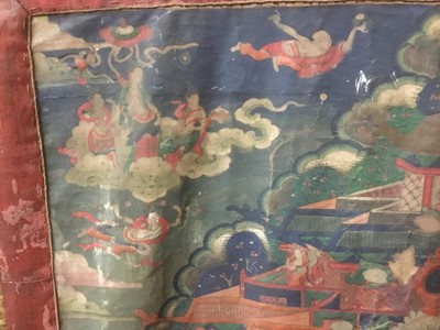 Lot 864 - Early Tibetan thangka together with a related framed letter