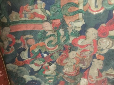 Lot 864 - Early Tibetan thangka together with a related framed letter
