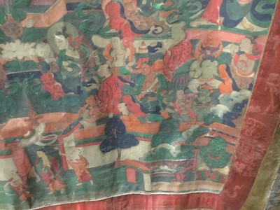 Lot 864 - Early Tibetan thangka together with a related framed letter