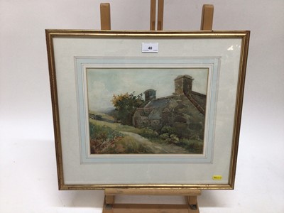 Lot 40 - Early 20th century English School watercolour - A Welsh Cottage, indistinctly signed, in glazed gilt frame