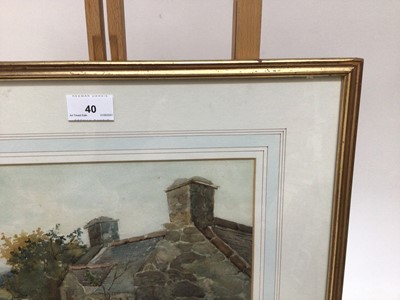 Lot 40 - Early 20th century English School watercolour - A Welsh Cottage, indistinctly signed, in glazed gilt frame