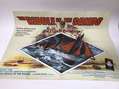 Lot 817 - Film Posters Original British Quad size, The  Riddle of the Sands printed by Berry Ltd. and double bill The Slave Merchant and Winnetou the Warrior printed by Stafford & co.