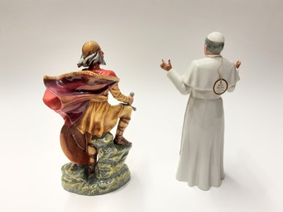 Lot 158 - Two Royal Doulton figures - Alfred The Great HN3821 and His Holiness Pope John Paul II HN2888