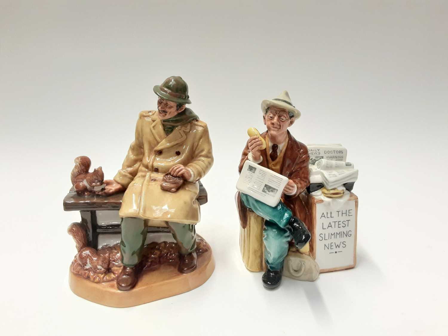 Lot 159 - Two Royal Doulton figures - Stop Press HN2683 and Lunchtime HN2485