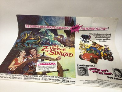 Lot 820 - Film Posters Original British Quad size, The Pink Panther Strikes Again printed by Lonsdale and Bartholomew and double bill The 7th Voyage of Sinbad with Watch Out We're Mad