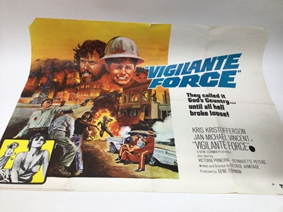 Lot 824 - Film Posters Original British Quad size, Vigilante Force printed by Lonsdale and Bartholomew and Puberty Blues printed by Berry Ltd.