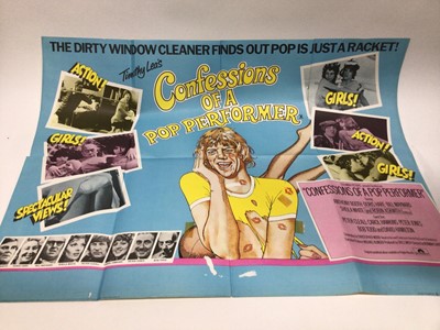 Lot 825 - Film Posters Original British Quad size, Confessions of a Pop Performer printed by Lonsdale and Bartholomew and double bill Tentacles with Mr Billion also printed by Lonsdale & Bartholomew.