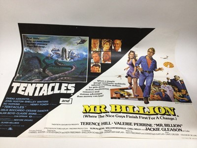 Lot 825 - Film Posters Original British Quad size, Confessions of a Pop Performer printed by Lonsdale and Bartholomew and double bill Tentacles with Mr Billion also printed by Lonsdale & Bartholomew.