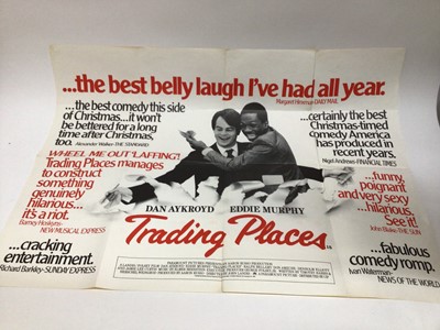 Lot 827 - Film Posters Original British Quad size, Trading Places.  Yesterday's Hero printed by Lonsdale and Bartholomew.