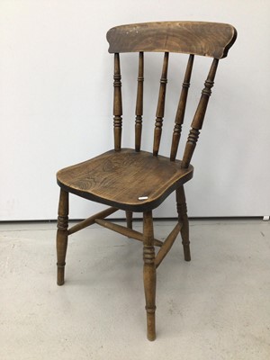Lot 219 - Old elm stick back kitchen chair