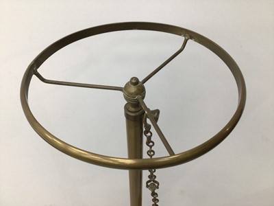 Lot 220 - Edwardian brass adjustable lamp stand