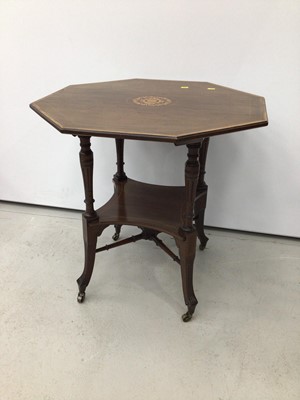 Lot 221 - Edwardian inlaid mahogany occasional table with octagonal top and undertier