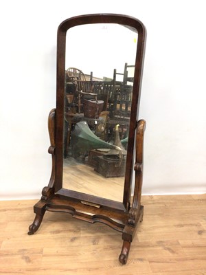 Lot 230 - Victorian mahogany framed cheval mirror