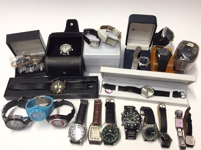 Lot 594 - Group contemporary wristwatches including two ladies DKNY, Citizen, vintage Kienzle Markant and others