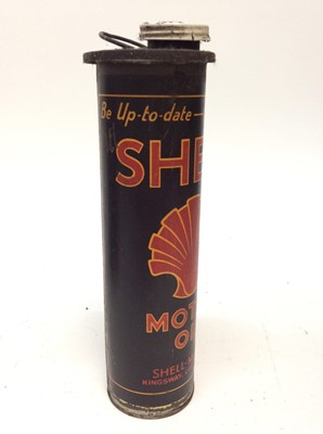 Lot 1232 - Vintage Shell fuel can, together with a Pratts fuel can and a 1960's Castrol Lubrication chart (3)