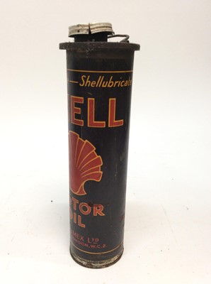 Lot 1232 - Vintage Shell fuel can, together with a Pratts fuel can and a 1960's Castrol Lubrication chart (3)