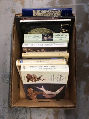 Lot 845 - One box of books, the arts, Lalique, Royal Society of British Artists etc