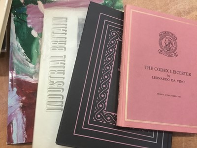 Lot 847 - Box of books, auction catalogues etc, including Christie's work of art from the Bute Collection, also Christie's Codex Leicesger, Sotherby's Arts from the Beatty Collection, fine copy of Sotherby's...