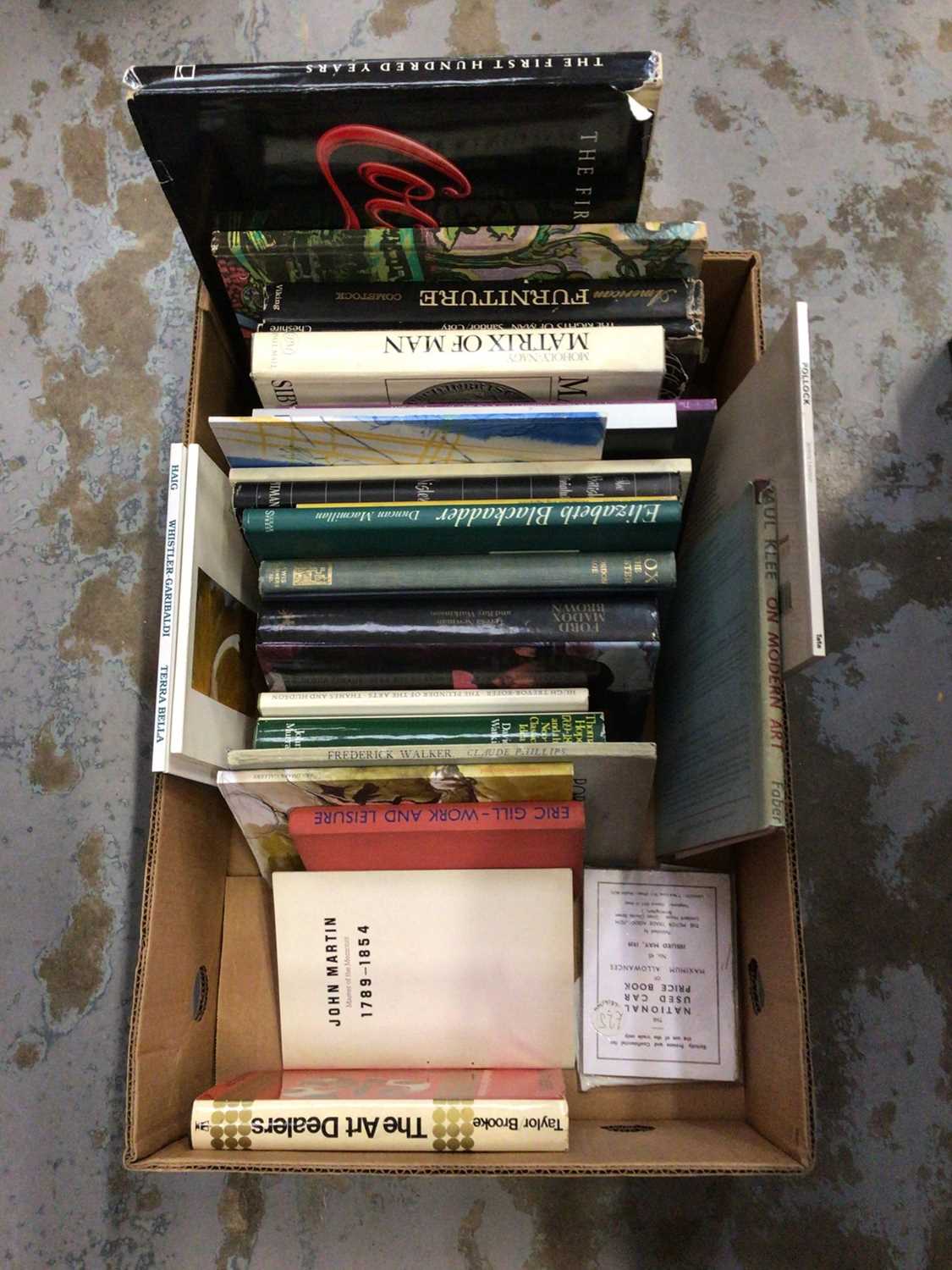 Lot 848 - Box of books, Matrix of Man by Sybil Maholy-Nagy, The British Miniature 1951, Life and Art of David Cox numbered limited edition from 500, 1946