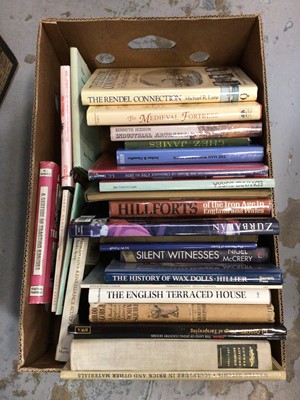 Lot 849 - One box of books - art history, reference, etc, including Aladdin in Pantomime in two acts, 1917, L. C. Sharp - The Field Train Department, J Forde Johnson - Hill Forts in the Iron Age of England a...